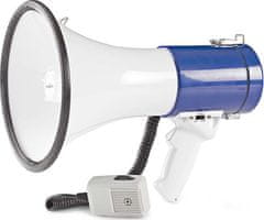 Nedis megafon/ domet 1500 m/ glasnost 135 dB/ odstranljiv mikrofon/ vgrajena sirena/ naramni pas/ bela in modra barva