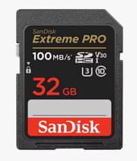 SanDisk Extreme PRO SDHC spominska kartica, 32 GB, C 10, UHS-I, U3, V30, 100/90 MB/s (SDSDXXO-032G-GN4IN)