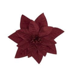 Rayher.	 Žametni cvet božične zvezde, 16cm, bordo rdeč