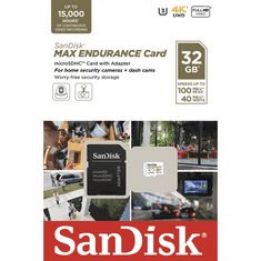 SanDisk MAX ENDURANCE microSDHC kartica z adapterjem 32 GB
