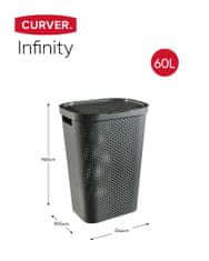 Curver Koš za perilo Infinity recycled, 60l, temno siv