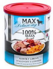 FALCO MAX Deluxe konzerve za pse, s koščki puste svinjine in lososom, 8x 800 g