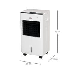HOMCOM izparilni hladilnik zraka z daljinskim upravljalnikom in 8,5l rezervoarjem, ventilator z ledom, 9 funkcij, časovnik 7,5h in
oscilacija, 75W, bel