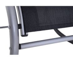 OUTSUNNY Outsunny vodoodporni gugalni stol, aluminijasti vrtni ležalnik s teksturo 117x62x91cm črn
