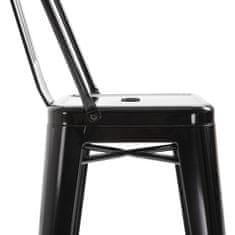 HOMCOM HOMCOM Komplet 4 zložljivih barskih stolčkov Visoki kuhinjski stoli, kovinski s snemljivim naslonom, industrijski dizajn z naslonom za noge, 44x49x116 cm, črni