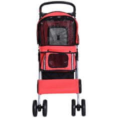PAWHUT zložljivi voziček za pse rdeč 75x45x97cm
