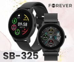 Forever ForevVive 2 SLIM SB-325 pametna ura, Bluetooth, Android+iOS, baterija, aplikacija, IP68, črna