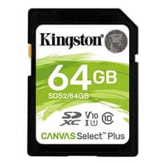 Kingston Canvas Select Plus U1/SDXC/64GB/100MBps/UHS-I U1/razred 10