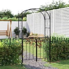 Vidaxl Vrtni obok z vrati črne barve 108x45x235 cm jeklo