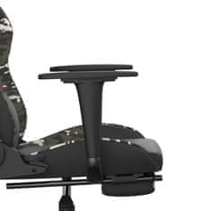 Vidaxl Masažni gaming stol z oporo za noge črn in kamuflažen um. usnje