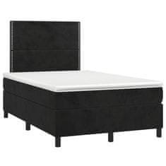 Vidaxl Box spring postelja z vzmetnico črna 120x200 cm žamet