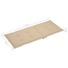 Vidaxl Blazine za vrtne stole 6 kosov bež 120x50x4 cm
