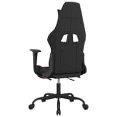 Vidaxl Gaming stol z oporo za noge črno in rdeče blago