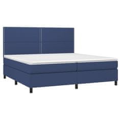 Vidaxl Box spring postelja z vzmetnico moder 200x200 cm blago