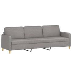 Vidaxl Trosed s stolčkom za noge svetlo siv 210 cm blago
