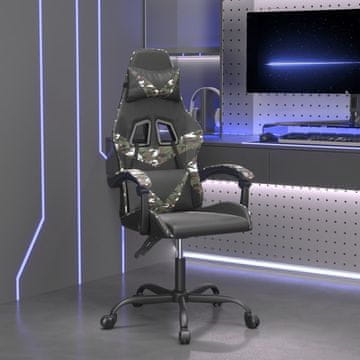Vidaxl vidaXL igralni stol, črn in kamuflažen, umetno usnje