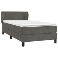 Vidaxl Box spring postelja z vzmetnico temno siva 80x200 cm žamet