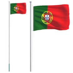 Vidaxl Zastava Portugalske in drog 6,23 m aluminij