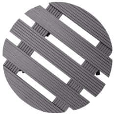 Vidaxl Voziček za rastline 4 kosi sive barve Ø30x7,5 cm WPC