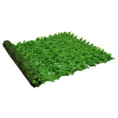 Greatstore Balkonsko platno z zelenim listjem 500x150 cm