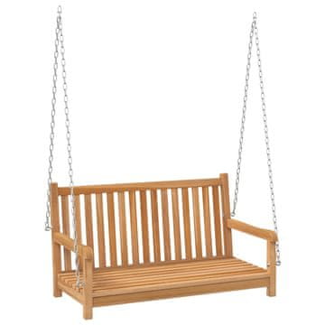 Vidaxl Gugalna klop trdna tikovina lesena 114x60x64 cm