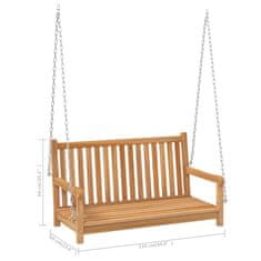 Vidaxl Gugalna klop trdna tikovina lesena 114x60x64 cm