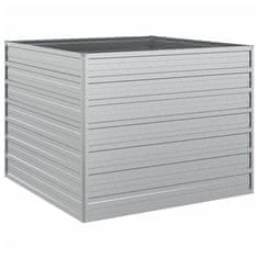 Vidaxl Visoka greda 100x100x77 cm pocinkano jeklo srebrna