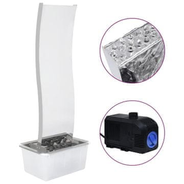 Vidaxl Vrtna fontana s črpalko 108 cm nerjaveče jeklo zaobljena