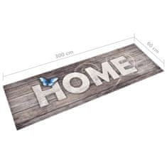 Vidaxl Kuhinjska preproga pralna z napisom Home 60x300 cm