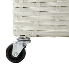 Vidaxl Visoko cvetlično korito s 4 lonci 80x22x79 cm poli ratan belo