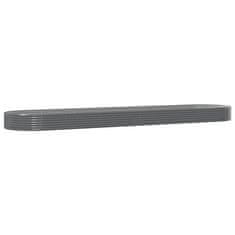 Vidaxl Visoka greda iz cinkanega jekla 600x140x36 cm siva