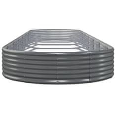 Vidaxl Visoka greda iz cinkanega jekla 600x140x36 cm siva