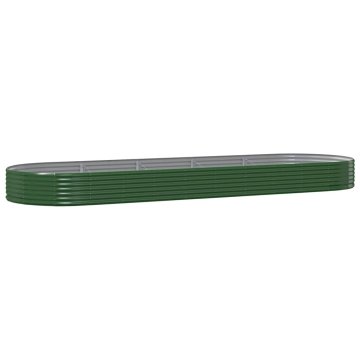 Vidaxl Visoka greda iz cinkanega jekla 450x140x36 cm zelena