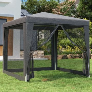 Vidaxl vidaXL 4-stenski mrežasti šotor, antracit, 2,5 x 2,5 m, HDPE