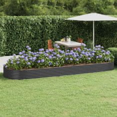 Vidaxl Visoka greda iz cinkanega jekla 450x140x36 cm antracit