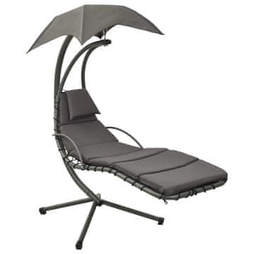 Vidaxl Vrtni gugalnik siv 190x90x200 cm blago