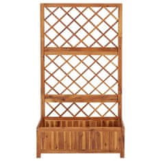 Vidaxl Visoka greda z oporno mrežo 85x38x150 cm trden akacijev les