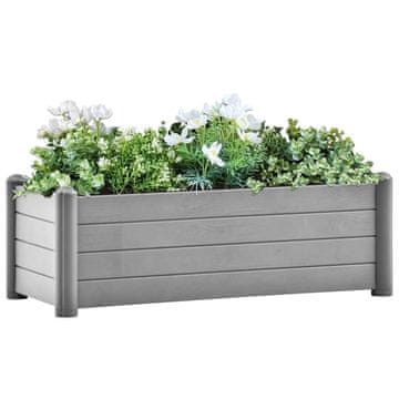 Vidaxl vidaXL Dvignjena gredica, PP, kamnito siva, 100x43x35 cm