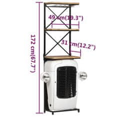 shumee Omarica za vino traktor bela 49x31x170 cm robusten mangov les