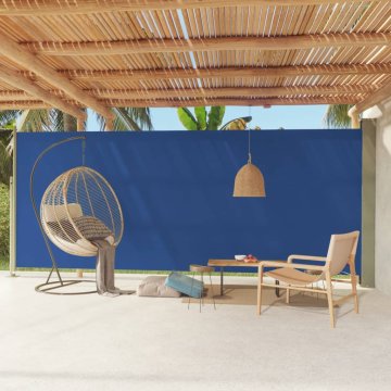 Vidaxl Izvlečna stranska markiza za teraso, 220x600 cm, modra
