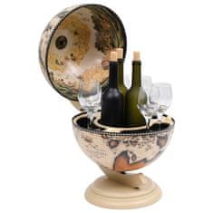 Vidaxl Namizni globus bar/stojalo za vino les evkaliptusa bel