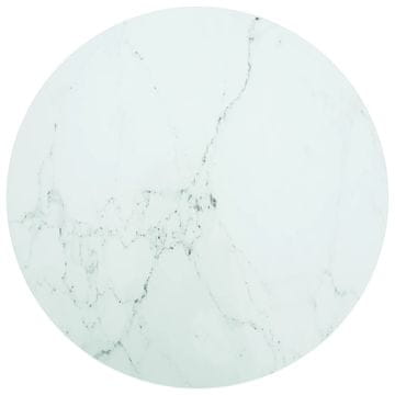 Vidaxl vidaXL Mizna plošča bela Ø90x1 cm steklena z marmornim vzorcem
