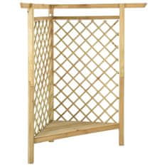 Vidaxl Kotna pergola s klopjo 166x81x174 cm impregnirana borovina