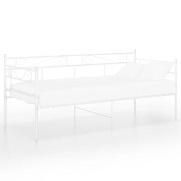 Vidaxl Posteljni okvir bel kovinski 90x200 cm