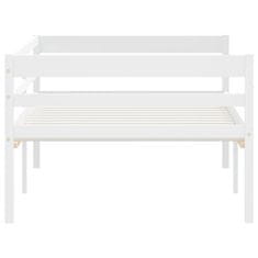 Vidaxl Posteljni okvir bel iz trdne borovine 90x200 cm