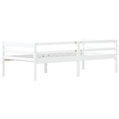 Vidaxl Posteljni okvir bel iz trdne borovine 90x200 cm