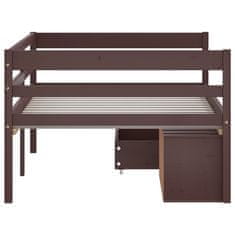 Vidaxl Posteljni okvir s predali in omaro temno rjav 90x200 cm