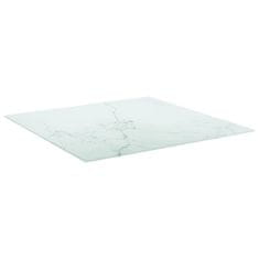 Vidaxl Mizna plošča bela 70x70 cm 6 mm kaljeno steklo z marmorjem