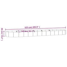 Vidaxl Visoka greda iz cinkanega jekla 523x140x36 cm zelena