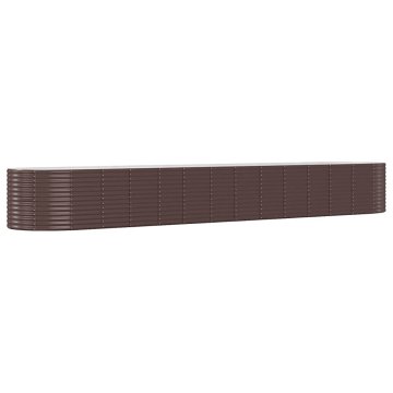 Vidaxl Visoka greda rjava 554x100x68 cm prašno premazano jeklo